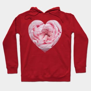 Delicate Pink Rose Flower Heart Hoodie